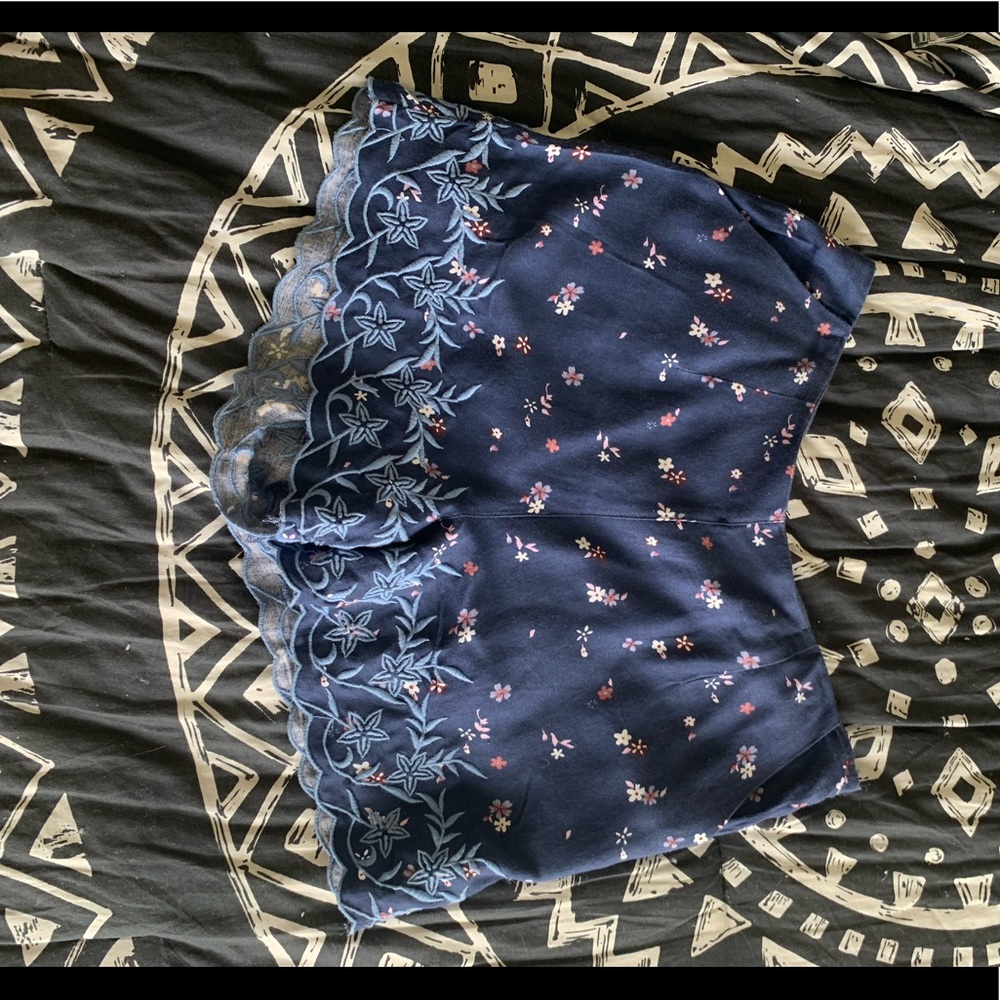 Blue Scalloped  Floral Shorts!!!